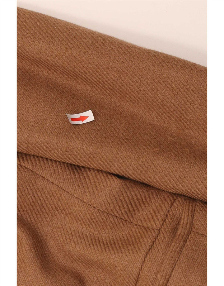 Vintage kort overfrakke til kvinder UK 14 Medium Beige Animal Print