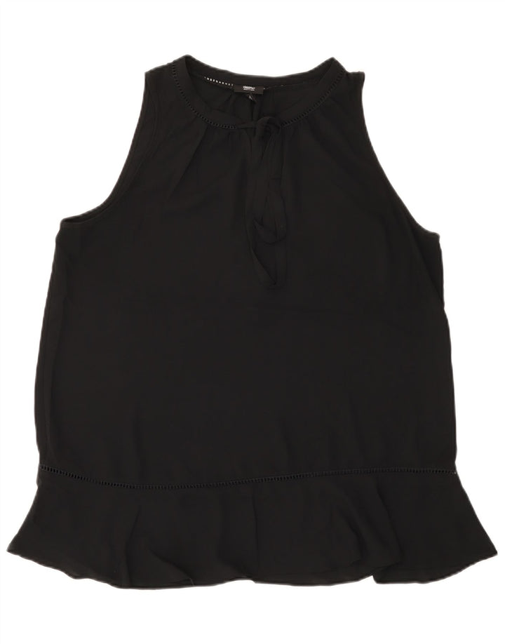 MOSSIMO Dame ærmeløs bluse Top UK 18 XL Sort Polyester