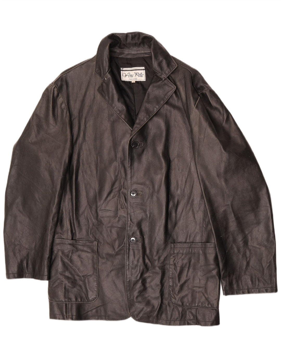 Vintage læderjakke til kvinder UK 18 XL sort læder