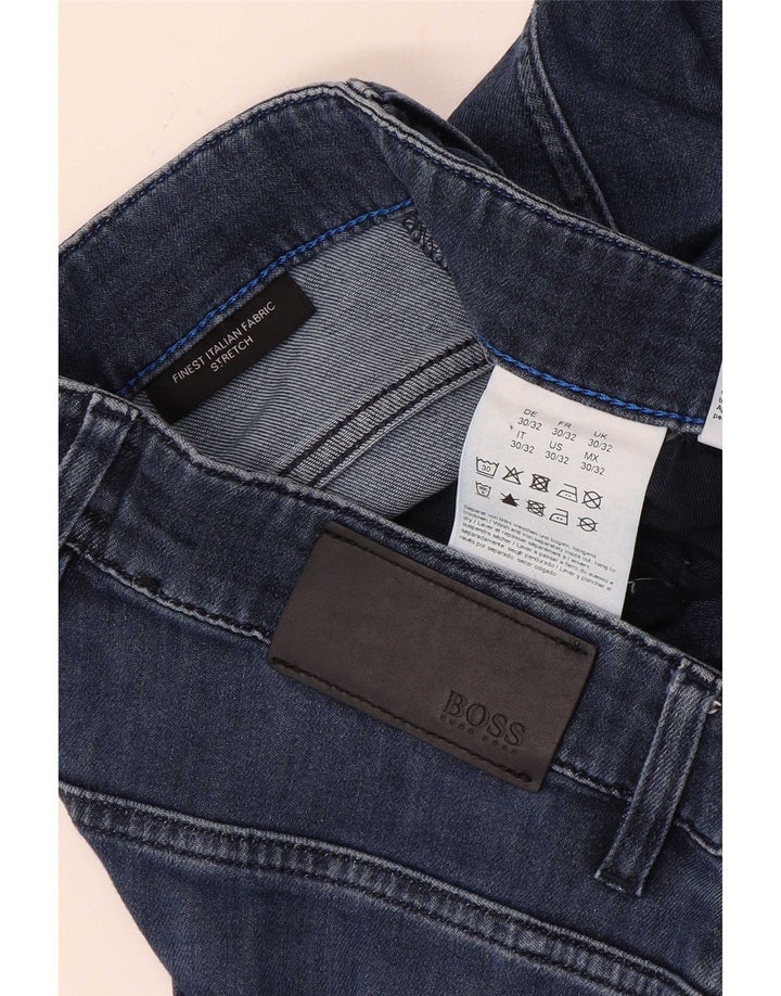Hugo Boss Herre Slim Jeans W30 L29 Marineblå Bomuld