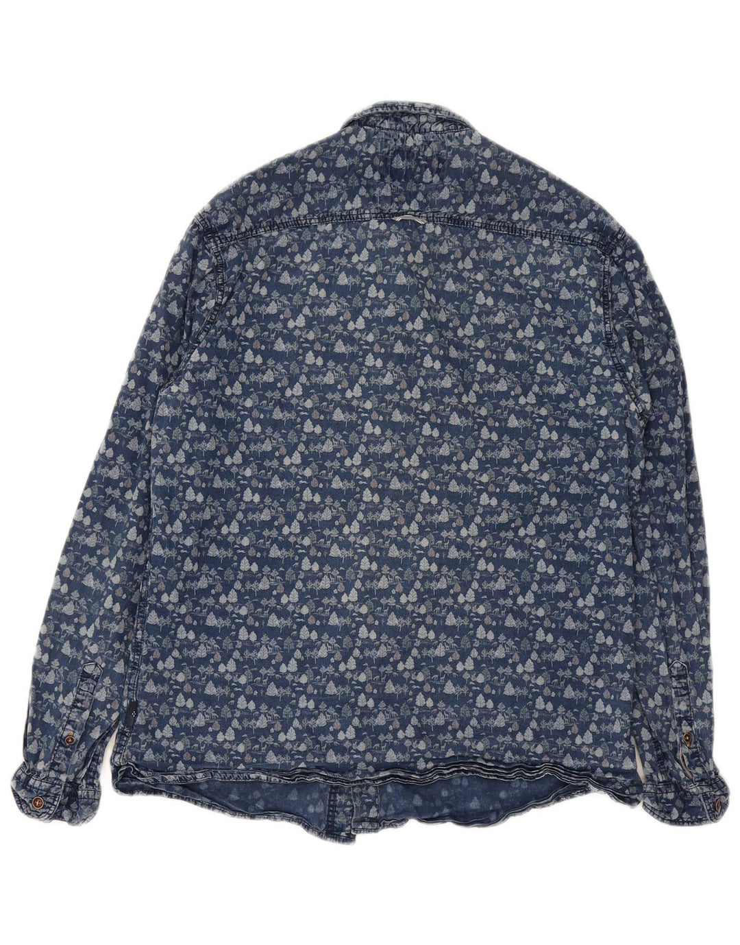 White Stuff Herre Slim Fit skjorte Medium Blue Floral Bomuld