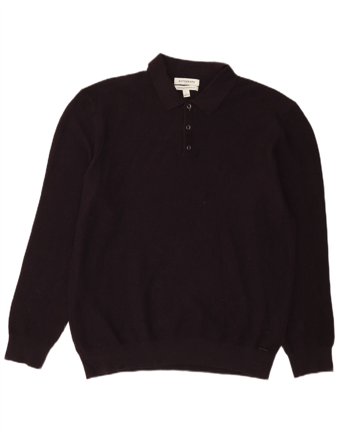 Autograf Herre Polo Neck Jumper Sweater Stor Lilla Bomuld