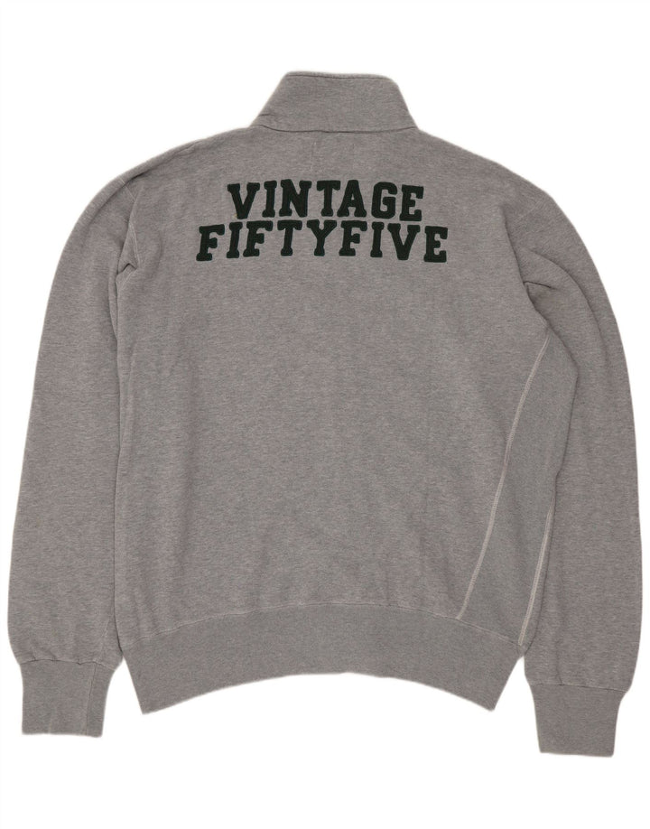 VINTAGE Herre grafisk træningsdragt Topjakke XL Grå Bomuld