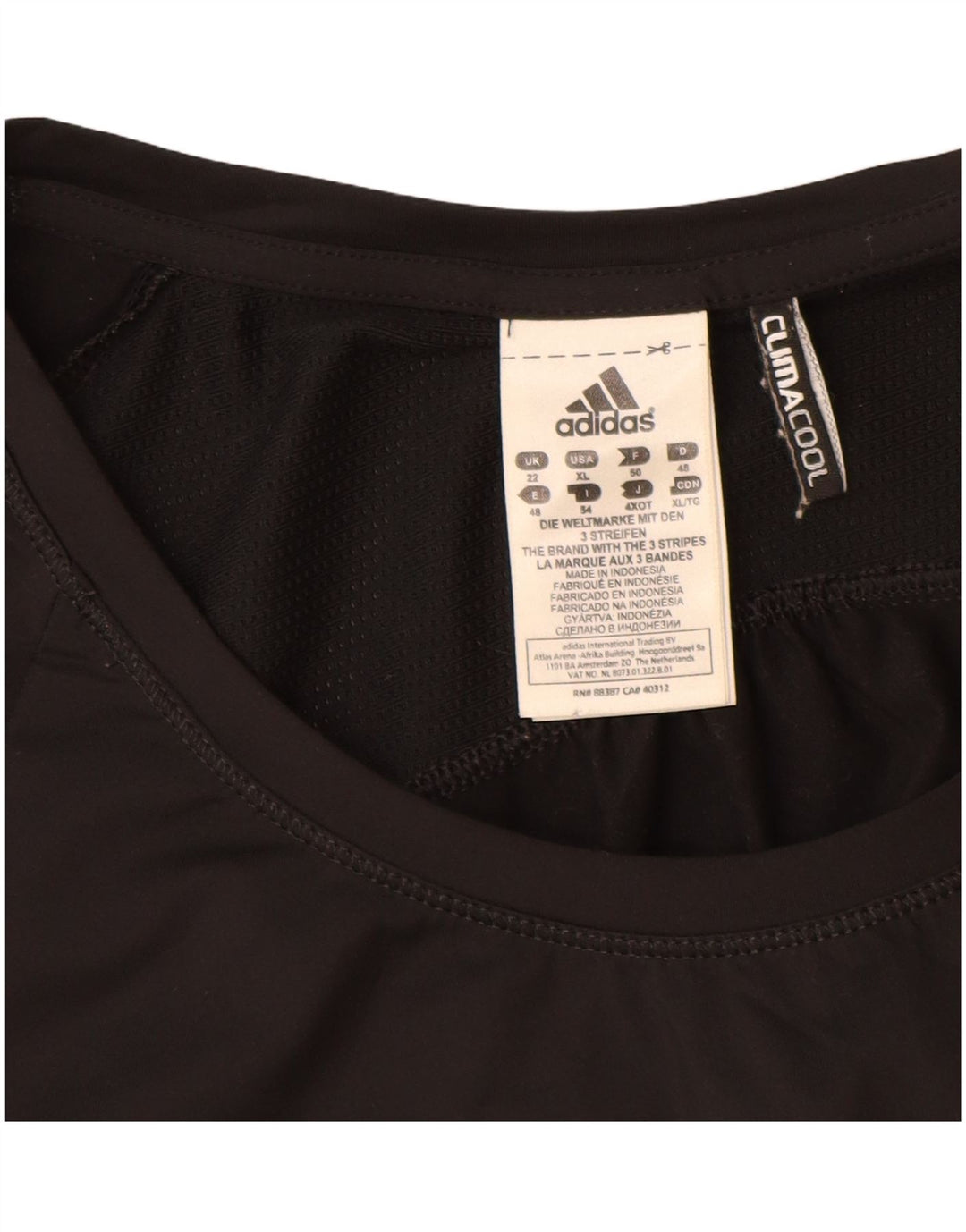 Adidas Dame Climacool T-Shirt Top UK 22 XL Sort Polyester