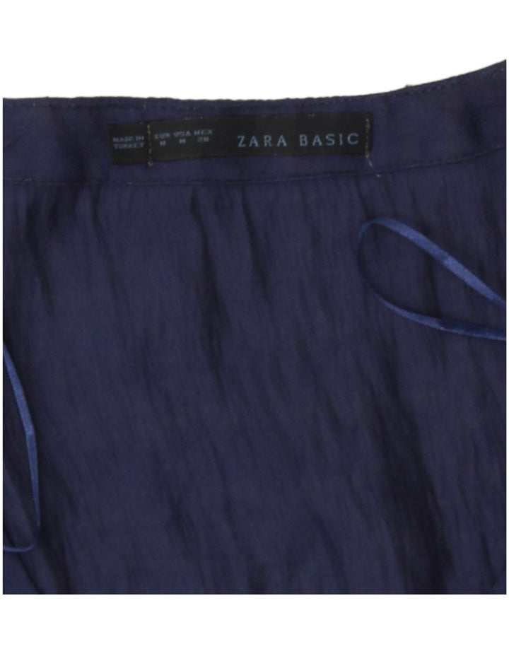 Zara Dame Bluse Top UK 12 Medium Navy Blue