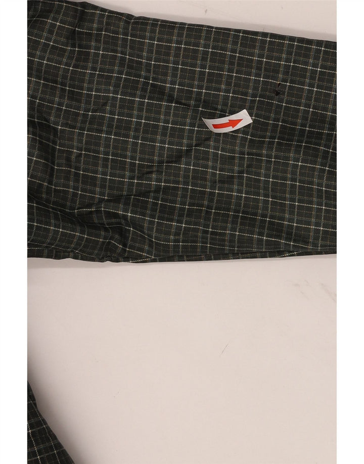 Zara Bomberjakke med hætte til mænd UK 38 Medium Grøn ternet polyester