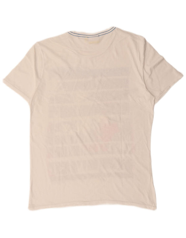 Diadora Herre Grafisk T-Shirt Top Medium Hvid Bomuld