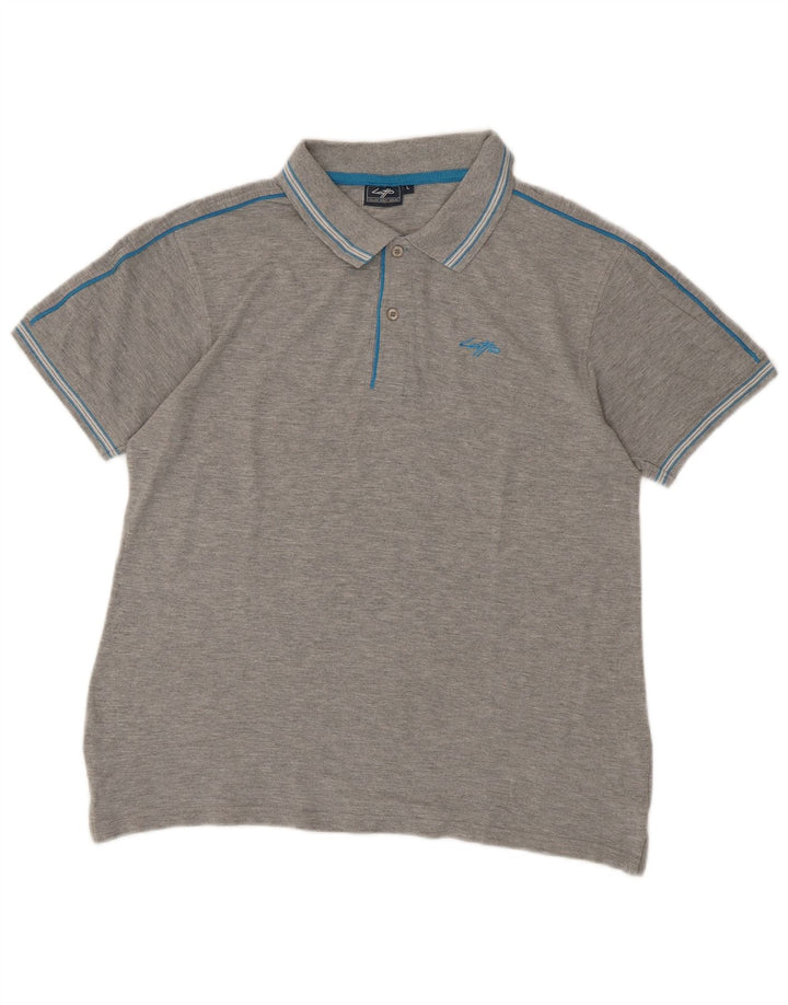 Lotto Herre poloshirt Stor gråstribet bomuld
