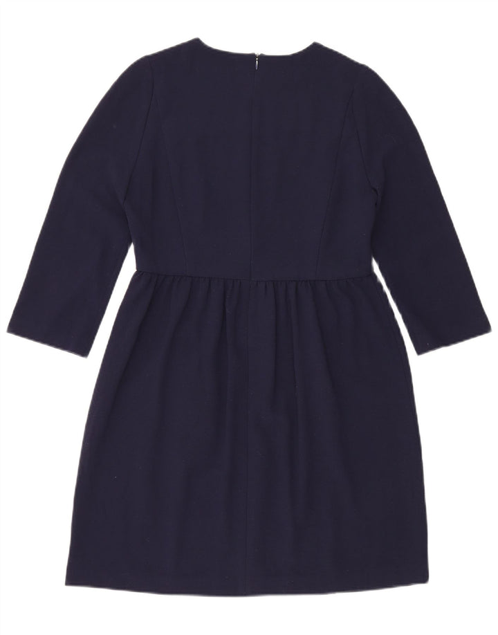 Zara 3/4 ærmer basiskjole til kvinder UK 12 Medium Navy Blue