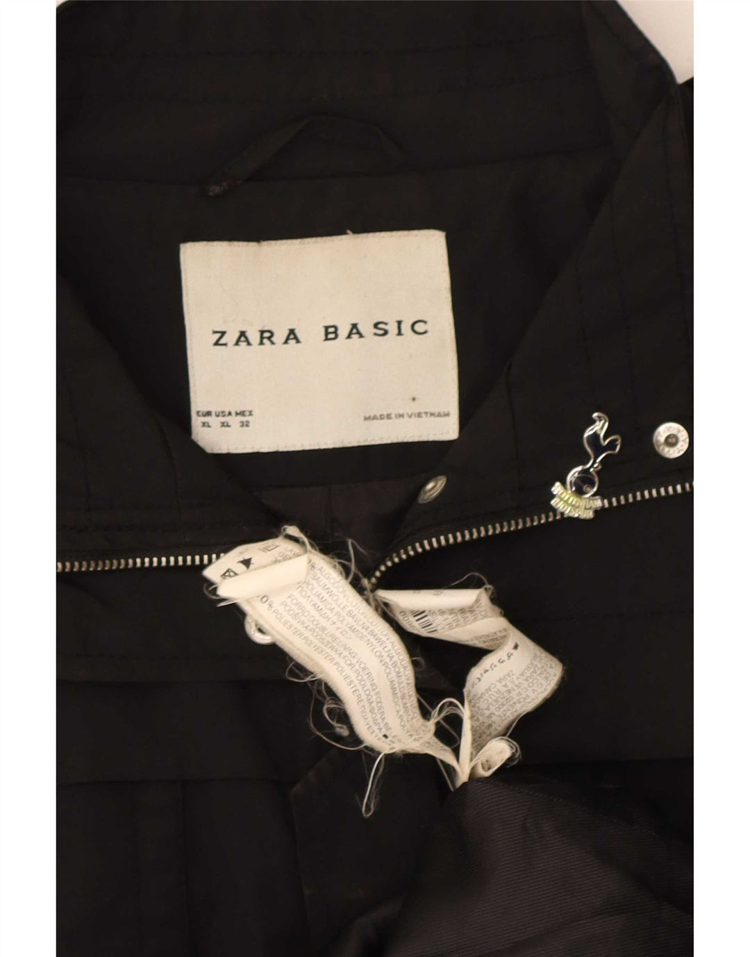 Zara Militærjakke til kvinder UK 18 XL Sort bomuld