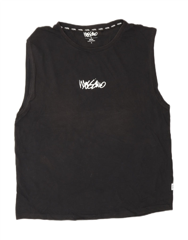 Mossimo Herre Grafisk Vest Top XL Sort Bomuld