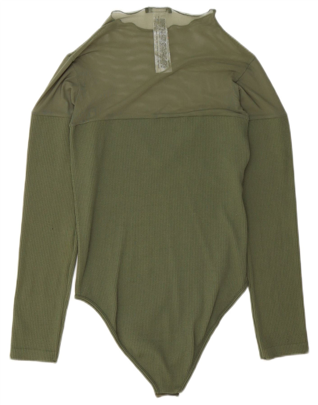 ZARA langærmet bodysuit til kvinder UK 14 Medium Green Polyester