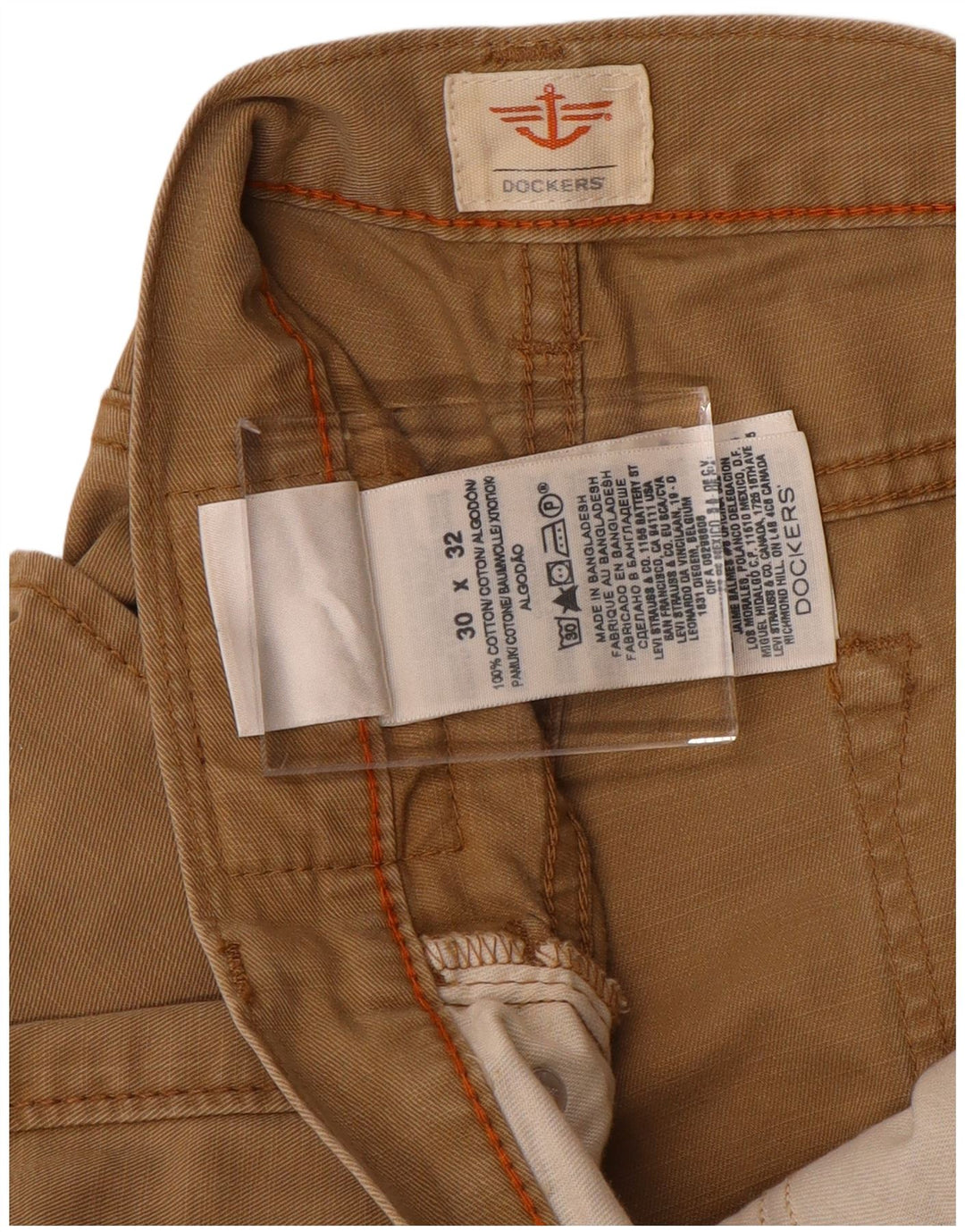 DOCKERS Straight Casual Bukser til mænd W30 L27 Beige Bomuld