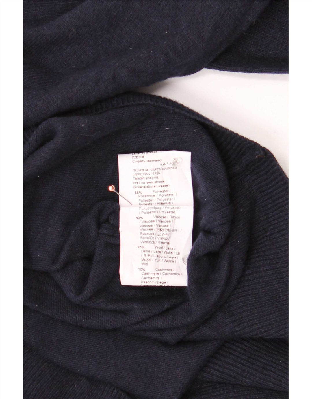 Trussardi Herre V-hals trøje Sweater Large Navy Blue Polyester