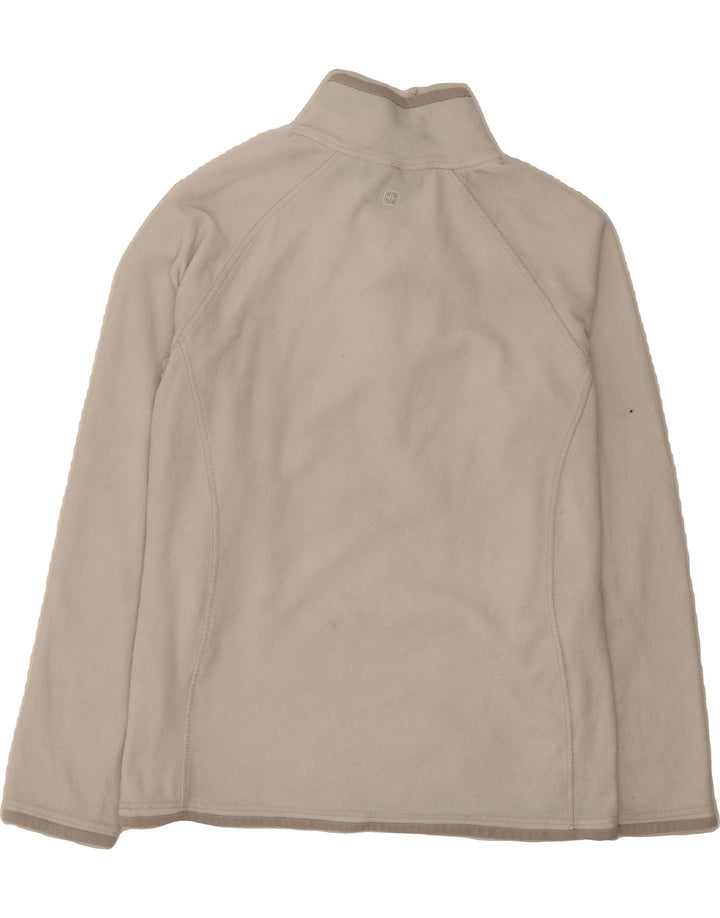 MOUNTAIN WAREHOUSE Womens Zip Neck Fleece Jumper UK 12 Medium White Vintage Mountain Warehouse and Second-Hand Mountain Warehouse from Messina Hembry 