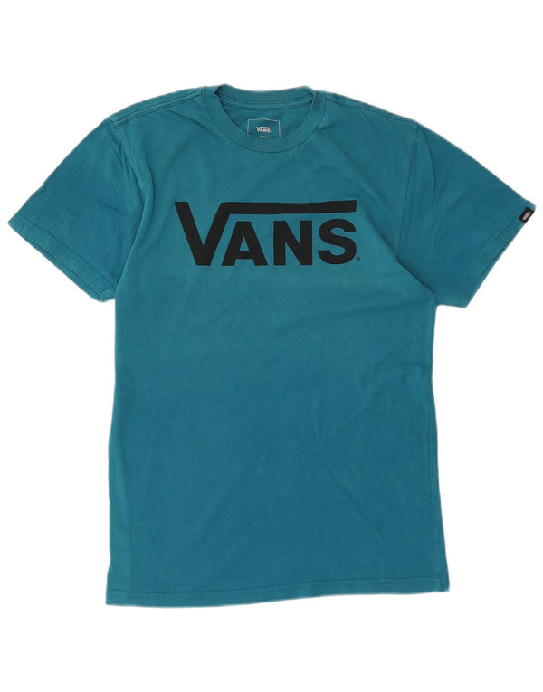 VANS Herre Classic Fit Grafisk T-Shirt Top Lille Blå Bomuld