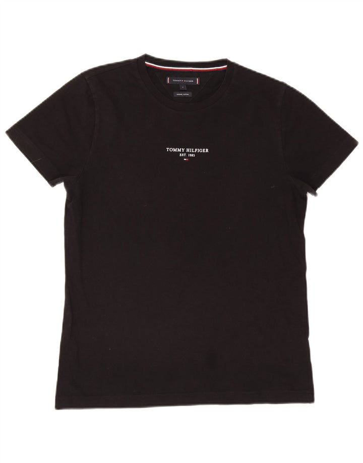 Tommy Hilfiger Herre T-Shirt Top Lille Sort Bomuld