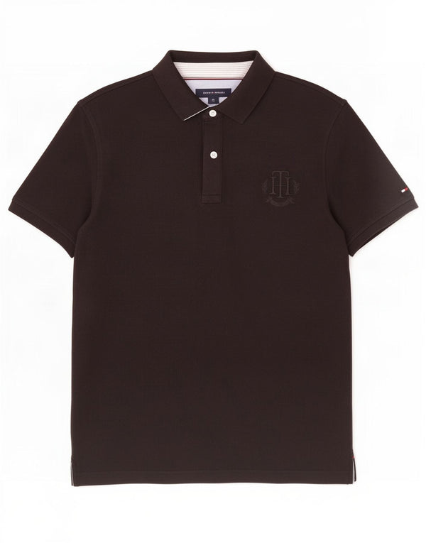Tommy Hilfiger Herre Custom Fit Polo Shirt Medium Sort Bomuld