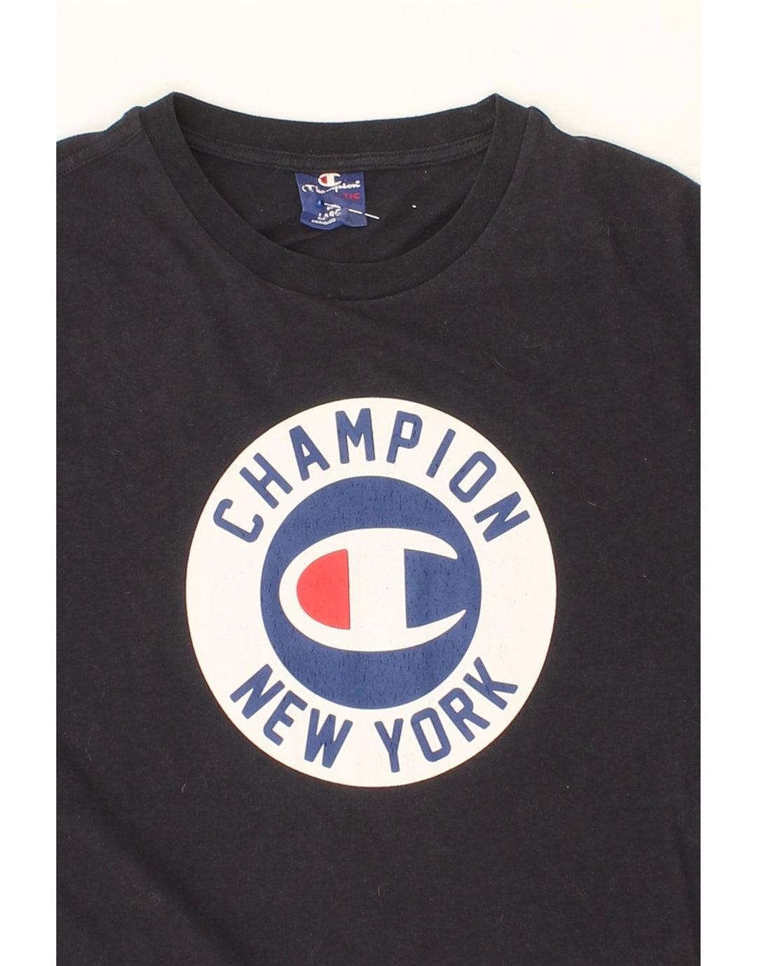 CHAMPION Mens Graphic T-Shirt Top Large Navy Blue Vintage Champion and Second-Hand Champion from Messina Hembry 