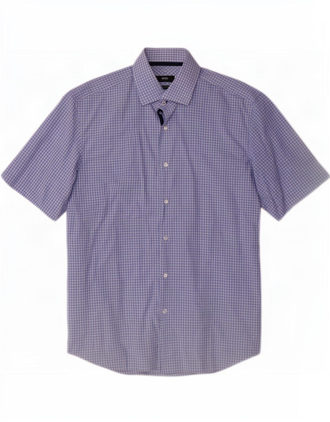 Hugo Boss Herre Kortærmet Regular Fit Skjorte Large Blue Check