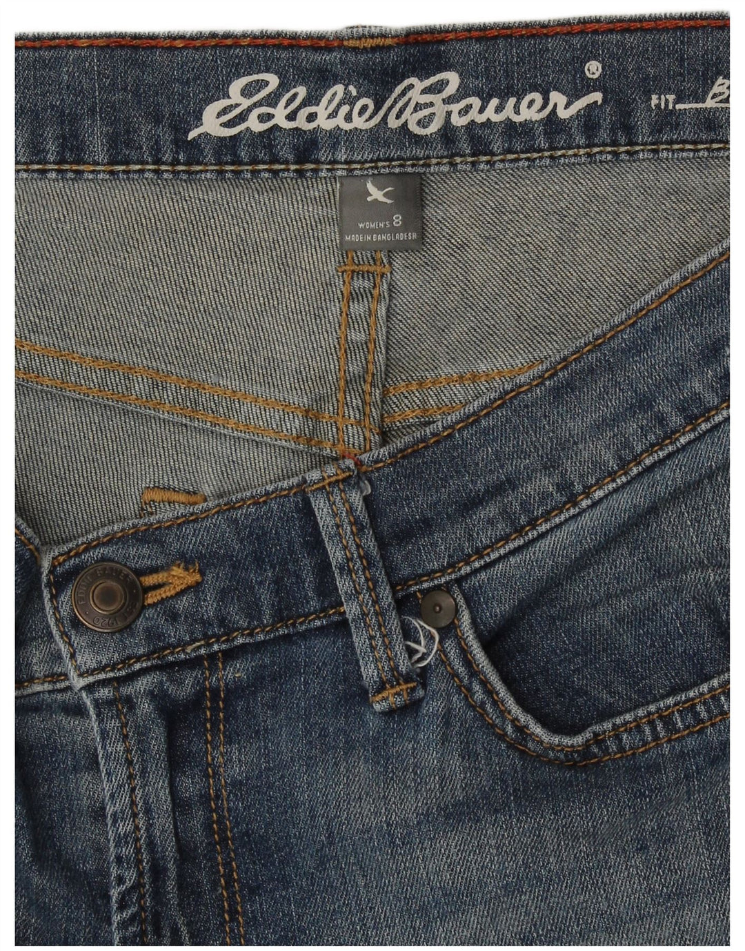 Eddie Bauer Womens Boyfriend Denim Shorts US 8 Medium W32 Blue Cotton