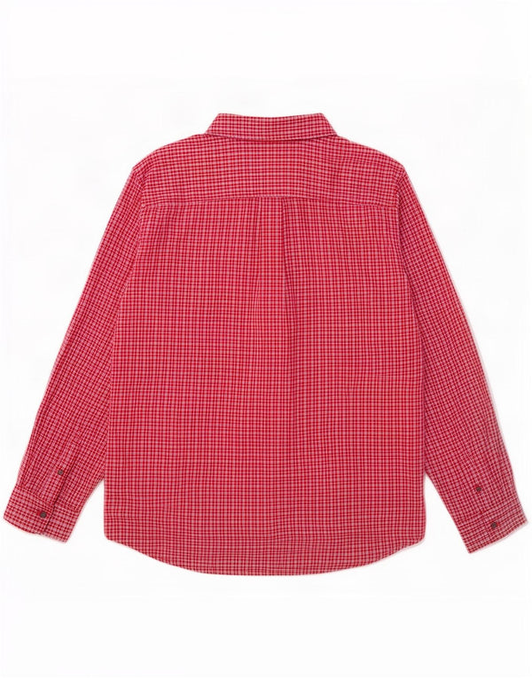 Chaps Mens Shirt XL Red Check Cotton