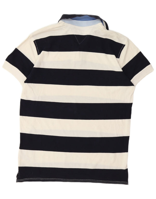 Tommy Hilfiger herre poloshirt Medium marineblå stribet bomuld