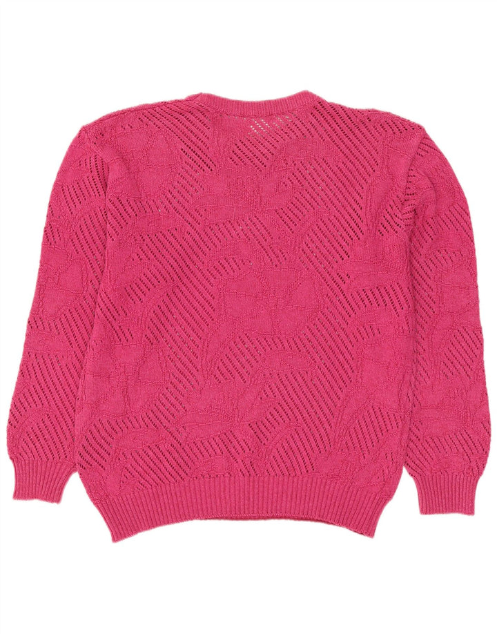Almira Dame Oversized Crew Neck Jumper Sweater IT 40 Small Pink Bomuld
