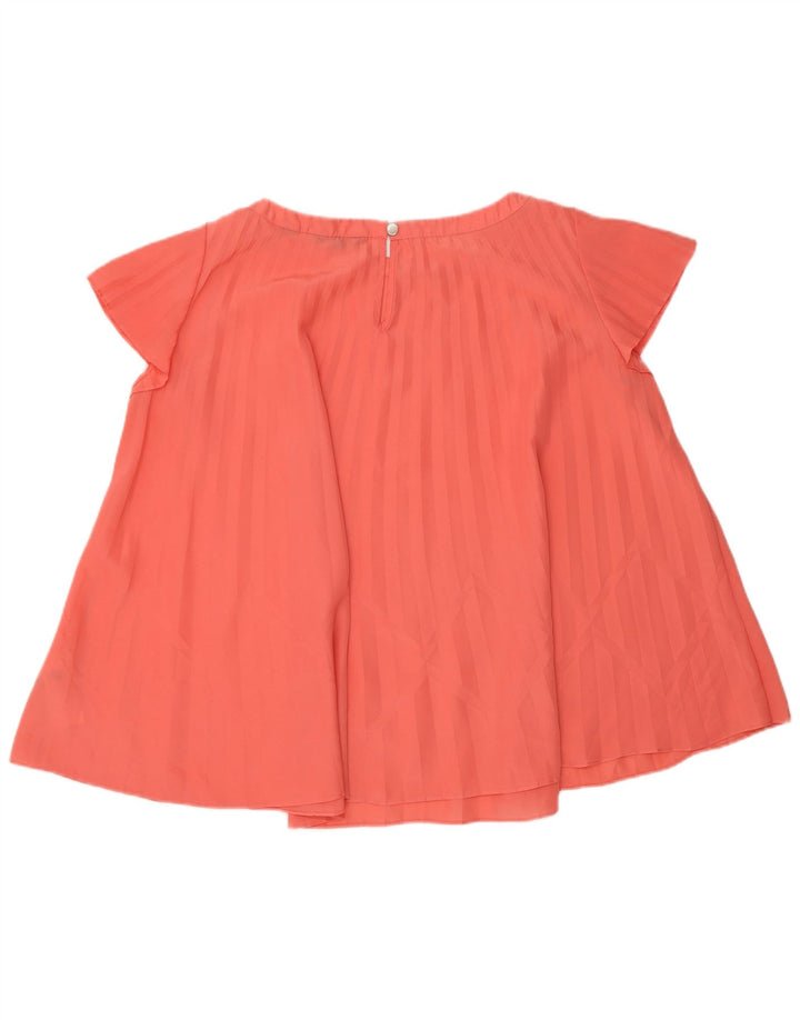 Ted Baker Dame Oversized Bluse Top Størrelse 2 Lille Pink Stribet Polyester