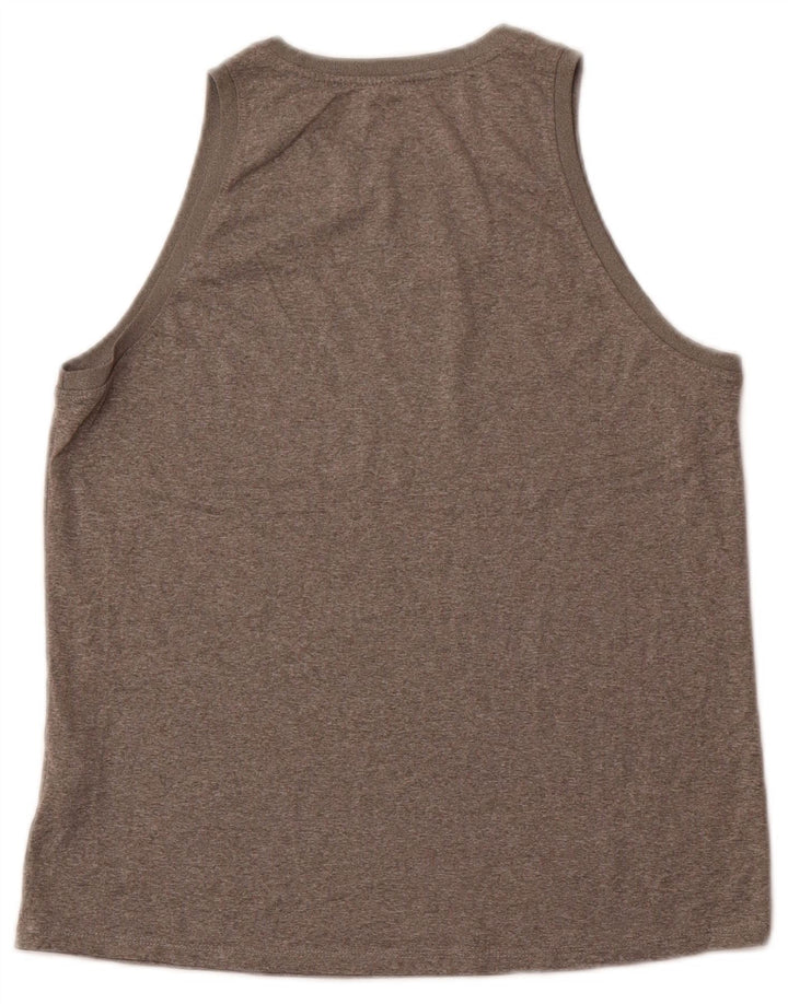 NIKE Dame Dri Fit Vest Top UK 12 Medium Grey Flecked Polyester