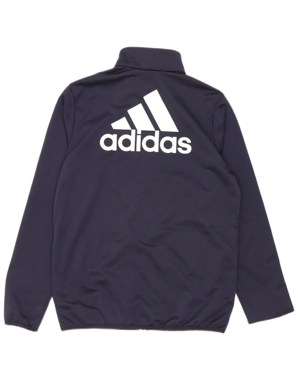 Adidas drenge grafisk træningsdragt topjakke 13-14 år marineblå polyester
