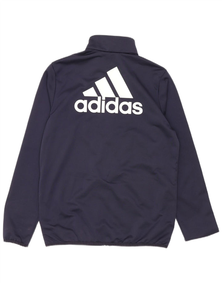 Adidas drenge grafisk træningsdragt topjakke 13-14 år marineblå polyester