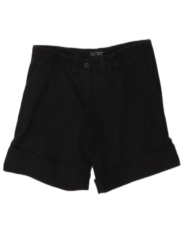 Armani Chino Shorts til kvinder EU 40 Medium W27 Sort nålestribet bomuld