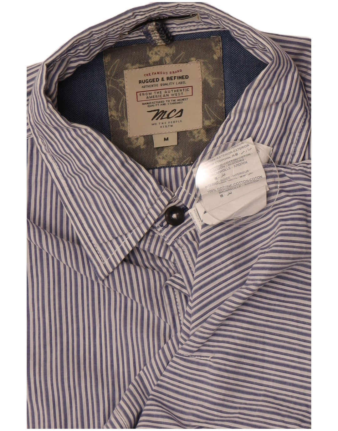 Marlboro Classics Kortærmet Herreskjorte Medium Blue Striped