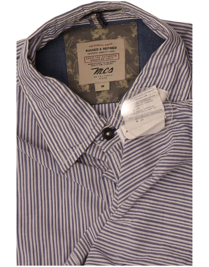 Marlboro Classics Kortærmet Herreskjorte Medium Blue Striped