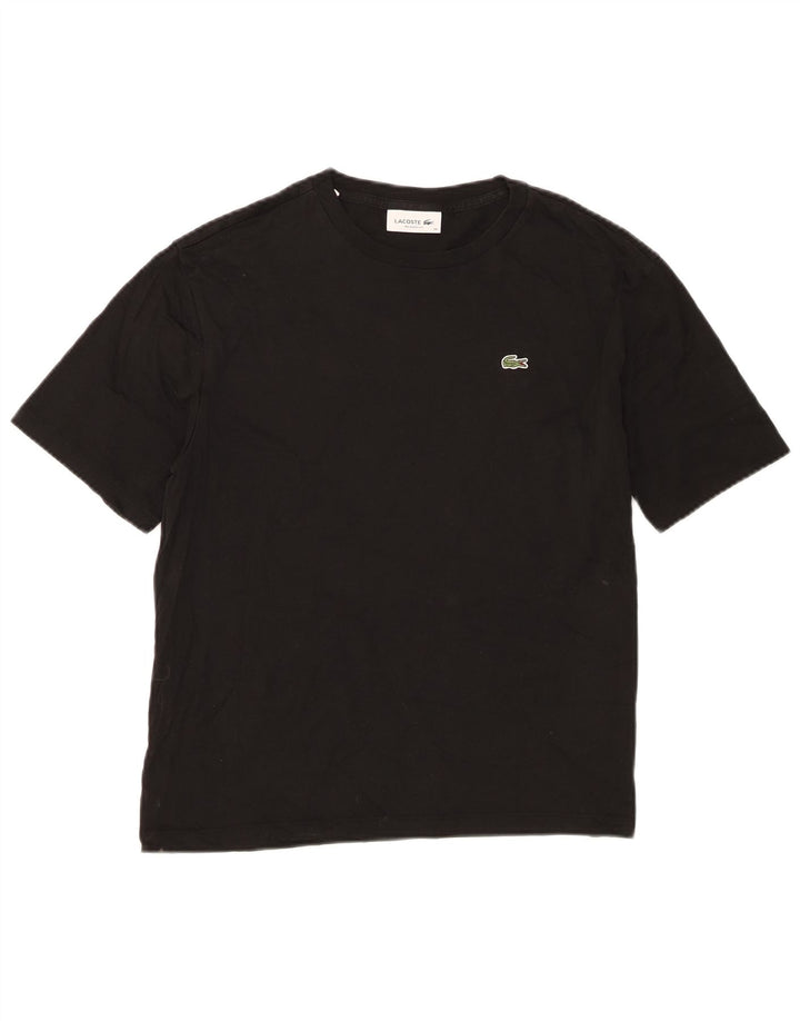 Lacoste Dame Relaxed Fit T-Shirt Top Størrelse 38 Medium Sort Bomuld