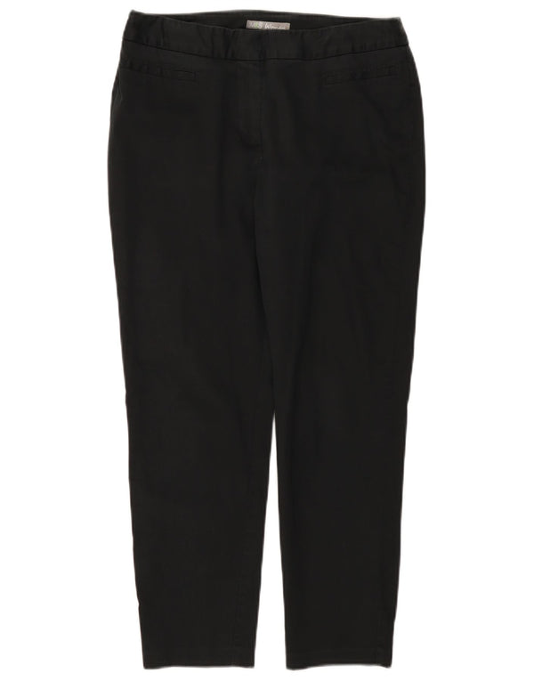 Marks & Spencer Dame Slim Cropped Trousers UK 10 Small W28 L24 Black