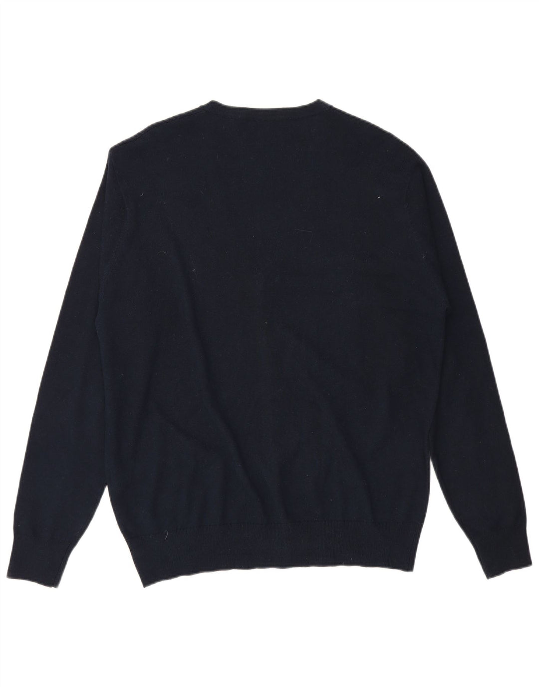Trussardi Herre Cardigan Sweater IT 54 XL Marineblå Uld