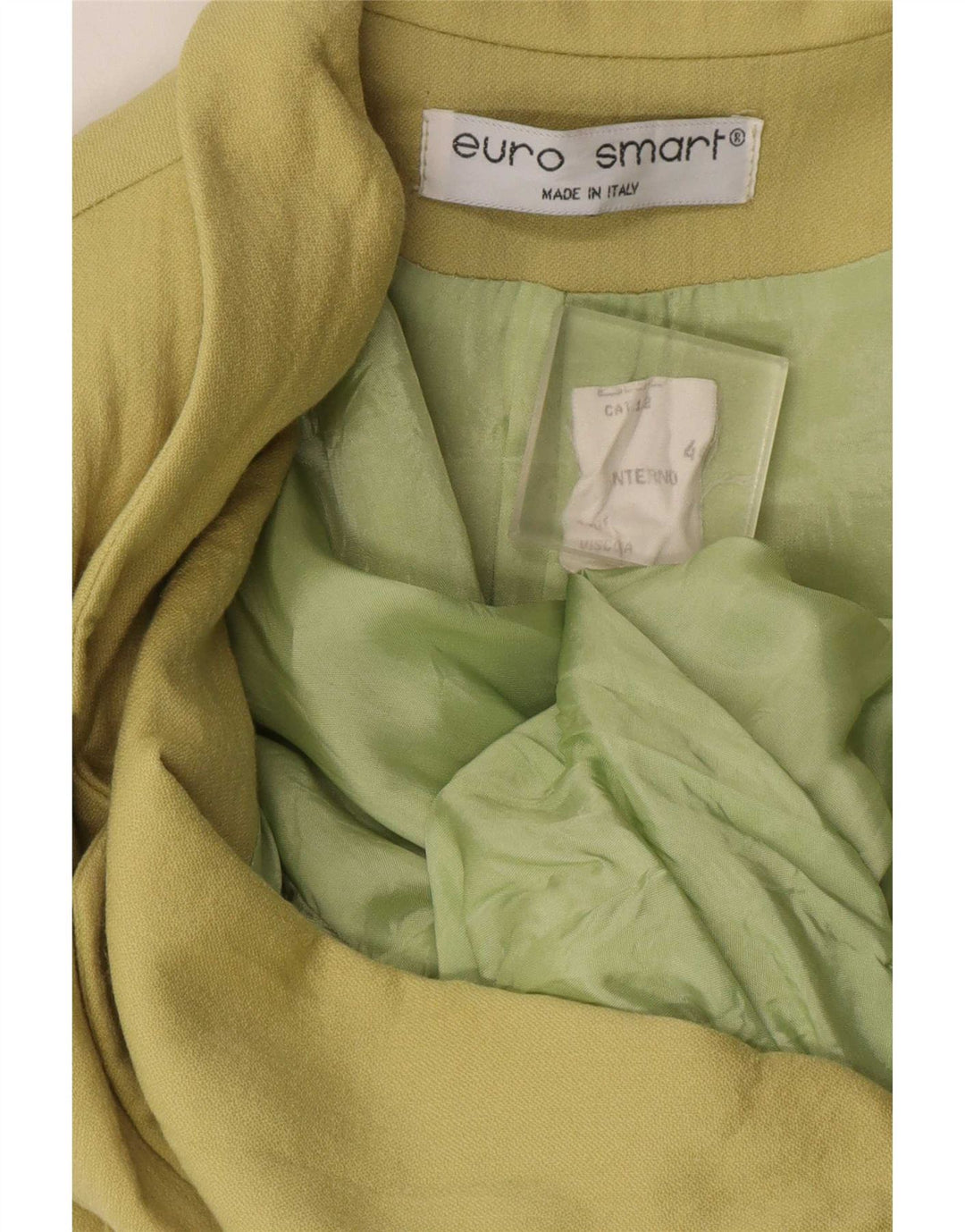 Vintage dame 4-knaps blazerjakke IT 44 Medium Khaki Viscose