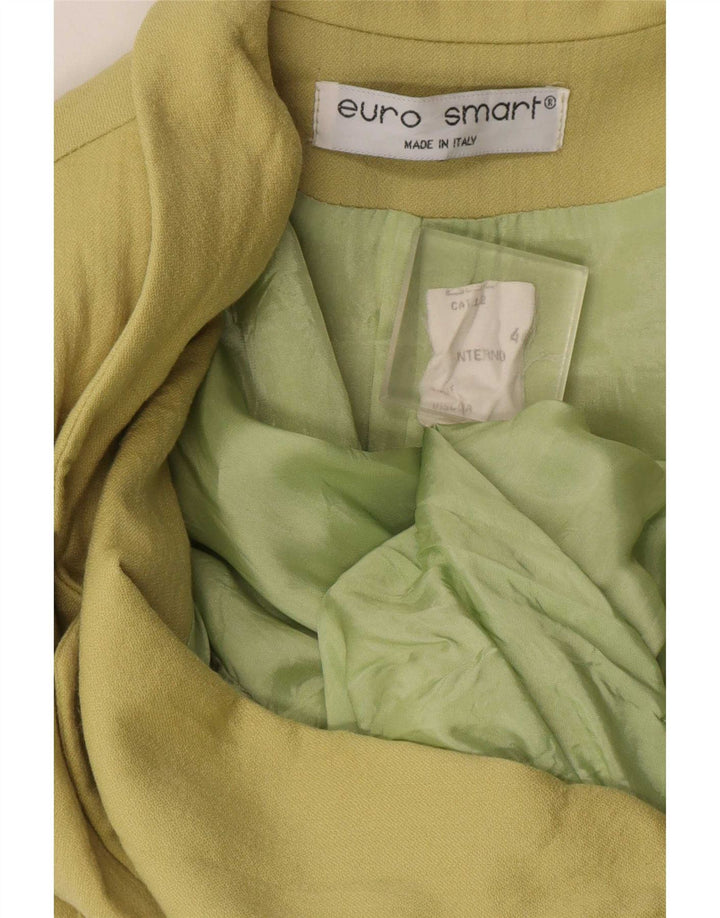 Vintage dame 4-knaps blazerjakke IT 44 Medium Khaki Viscose