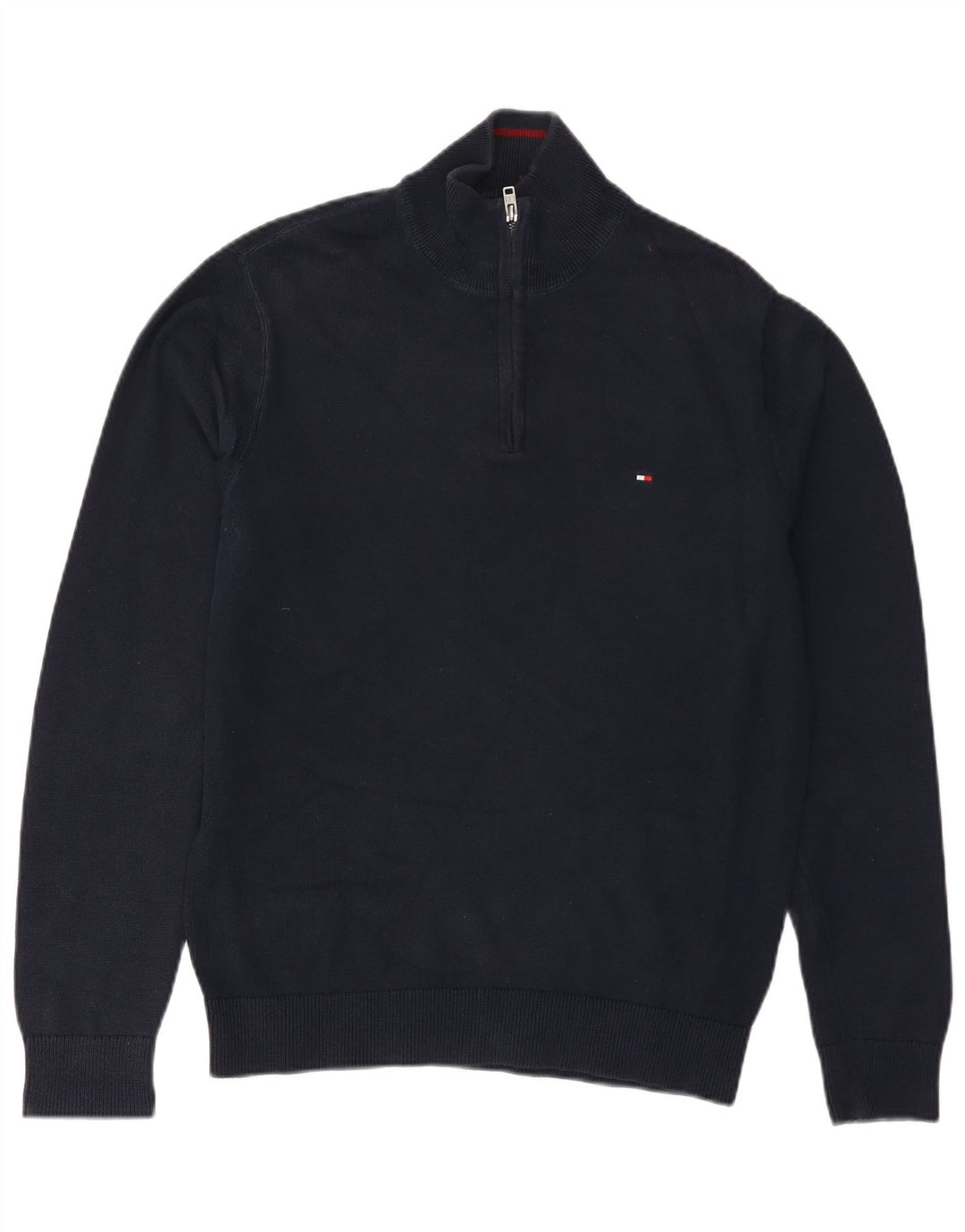 TOMMY HILFIGER Sweater med lynlås til mænd mellem marineblå bomuld