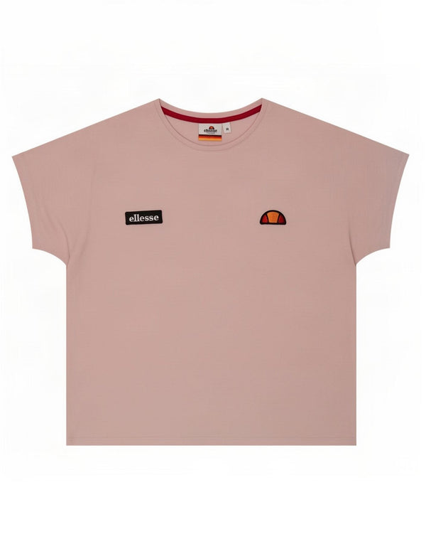 Ellesse Dame T-Shirt Top UK 14 Medium Pink Bomuld