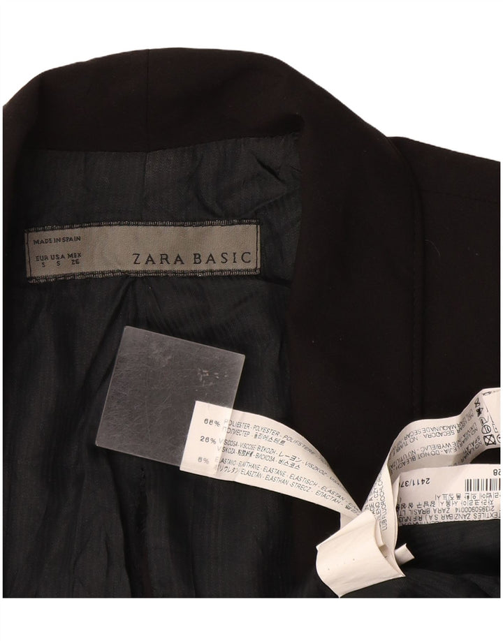 Zara Dame 1 Knap Blazer Jacket UK 10 Small Black Polyester