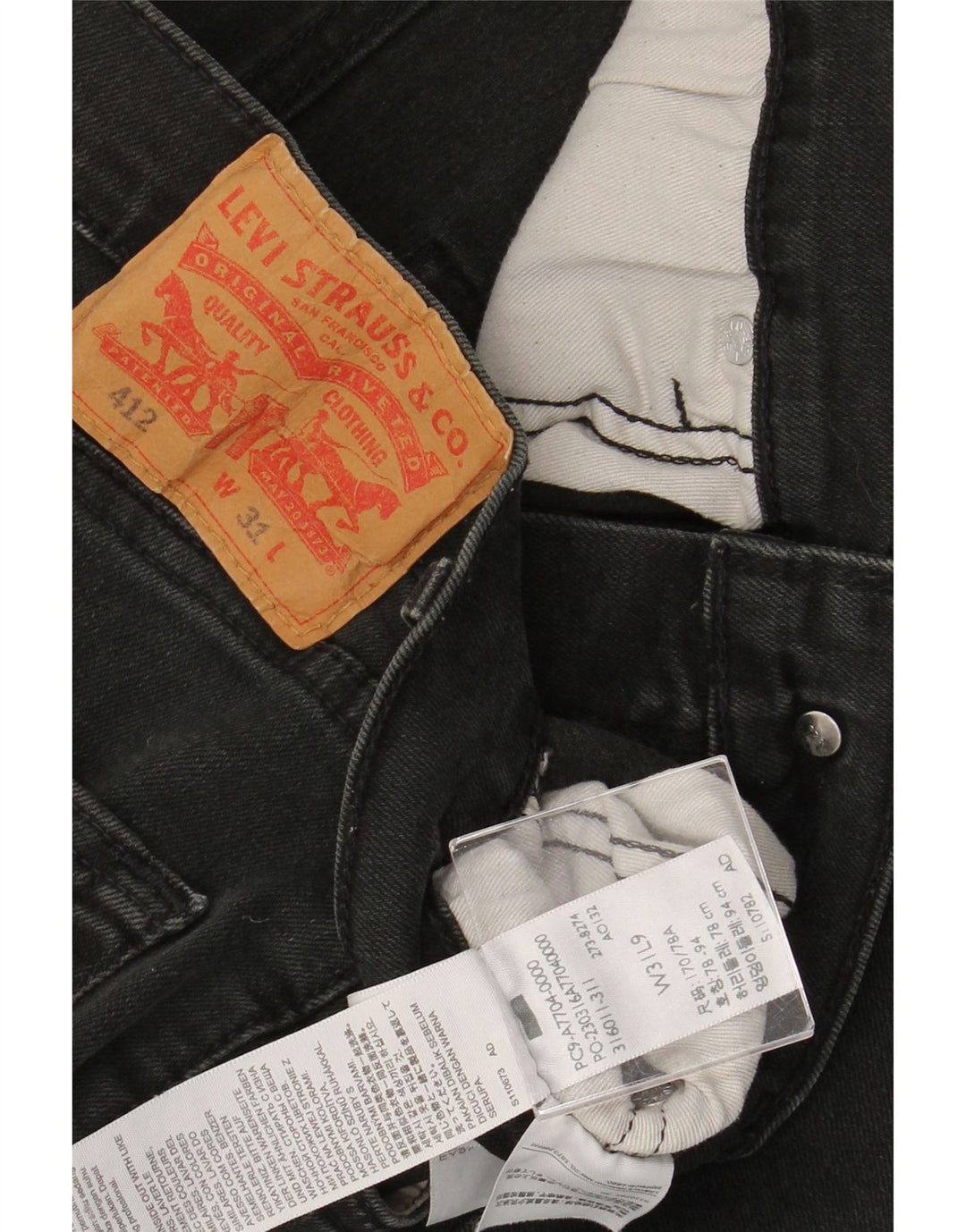 LEVI'S Herre 412 denimshorts W31 Medium Sort Bomuld