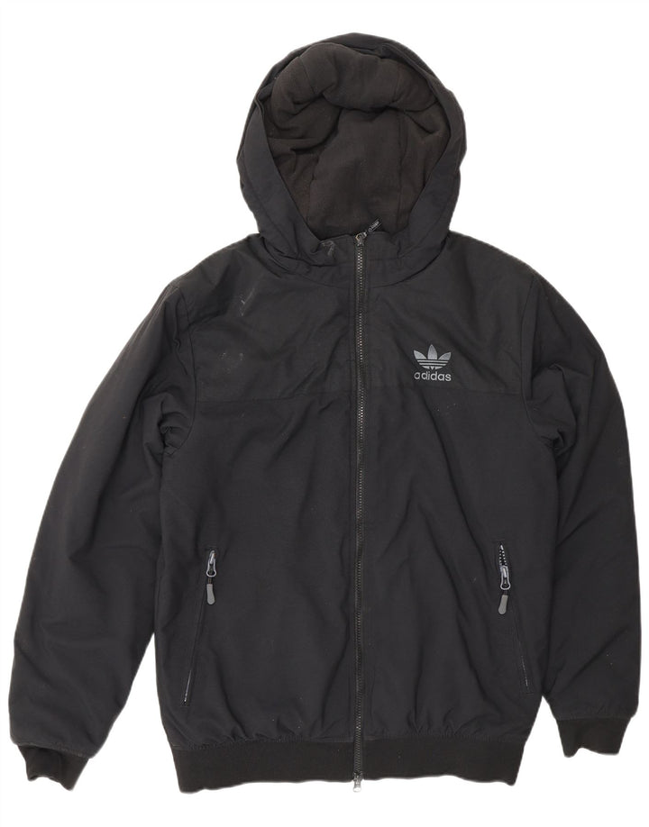 Adidas Herre Hooded Bomber Jacket UK 36 Small Black Polyester