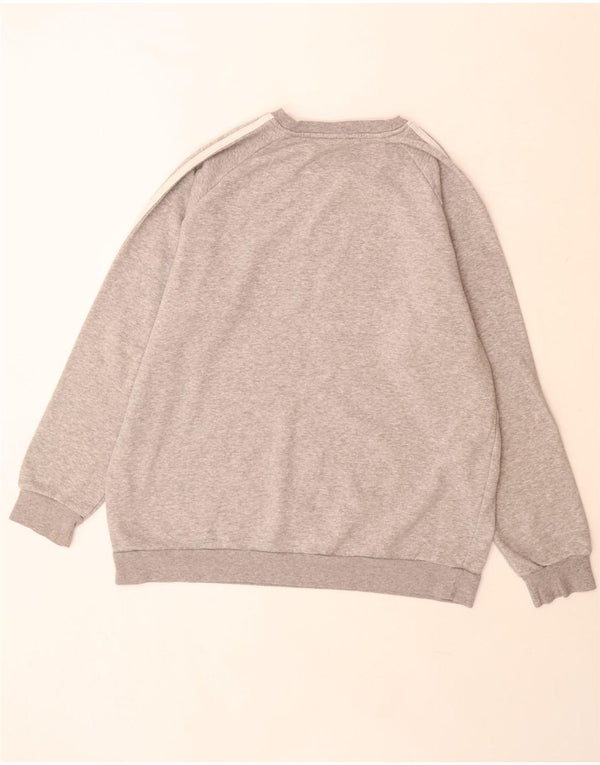 Adidas Dame Oversized Sweatshirt Jumper UK 12/14 Medium Grey Bomuld