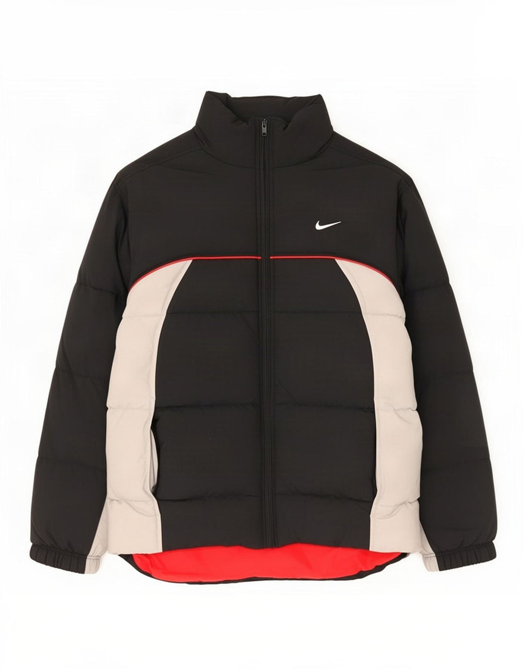 Nike Herre grafisk polstret jakke UK 36/38 Small Black Colourblock Nylon