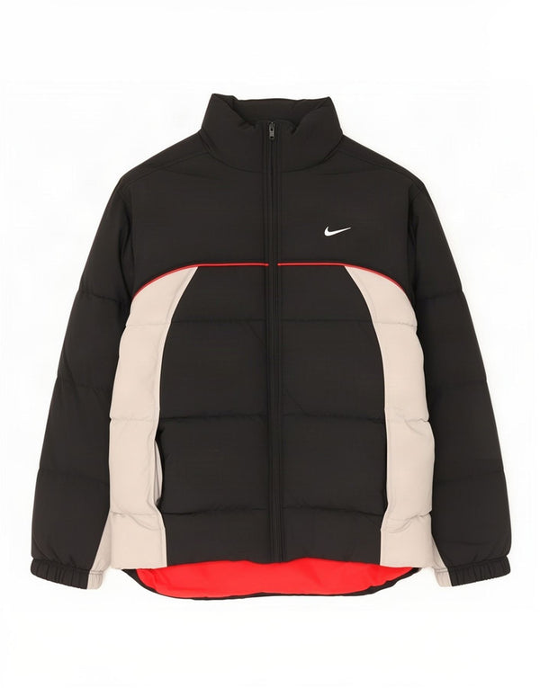 Nike Herre grafisk polstret jakke UK 36/38 Small Black Colourblock Nylon