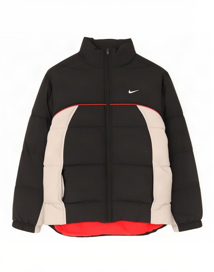 Nike Herre grafisk polstret jakke UK 36/38 Small Black Colourblock Nylon