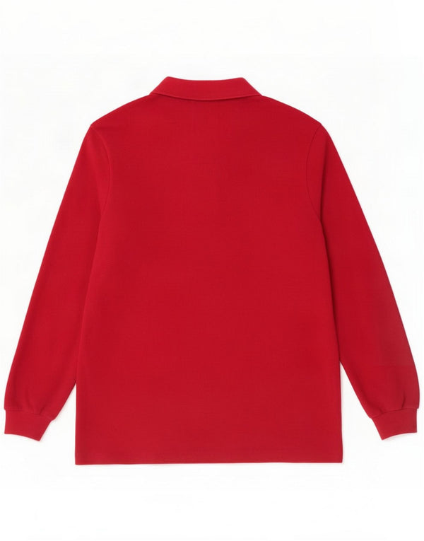Lacoste Mens Long Sleeve Polo Shirt Size 5 Large Maroon Cotton